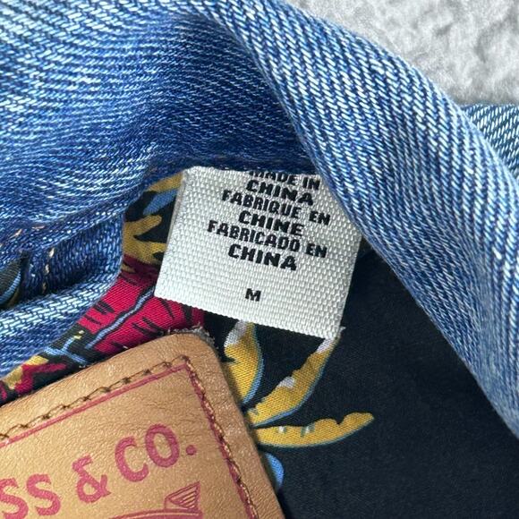 Levis Strauss & Co. Mens Trucker Jacket Size M Blue Hawaiian Style Liner Rare - Picture 8 of 14